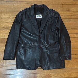 DARK Brown Leather Blazer